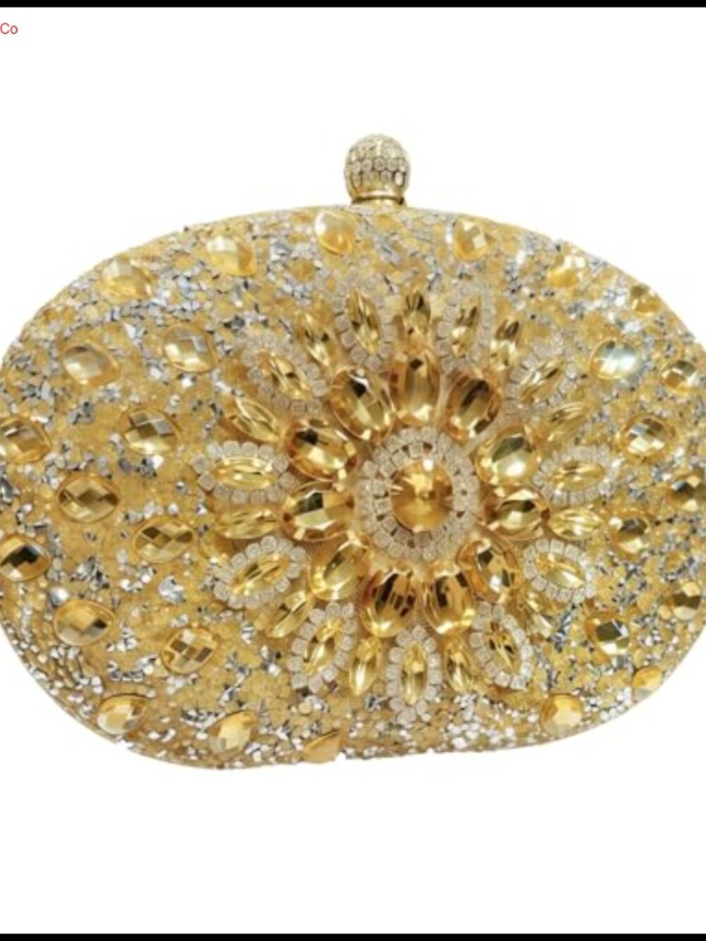 Evening Clutch Bag Sparkling Sunflower Design Formal Wedding Party Purse